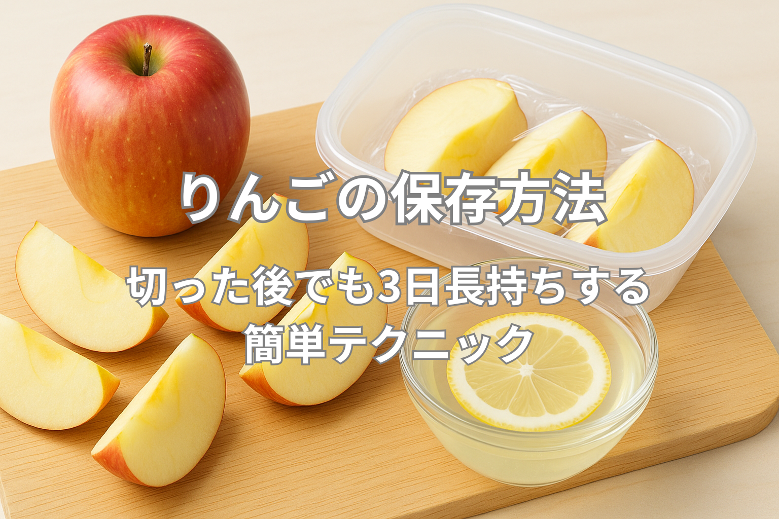 りんごの保存方法｜切った後でも3日長持ちする簡単テクニック